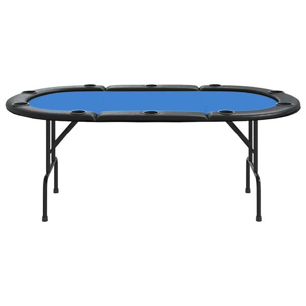 vidaXL 10-Player Folding Poker Table Blue 207x106x76 cm