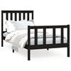 vidaXL Bed Frame without Mattress Black 90x200 cm Solid Wood Pine