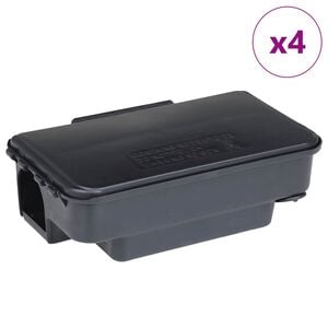 vidaXL Mouse Traps 4 pcs Black 22x12.5x7.5 cm