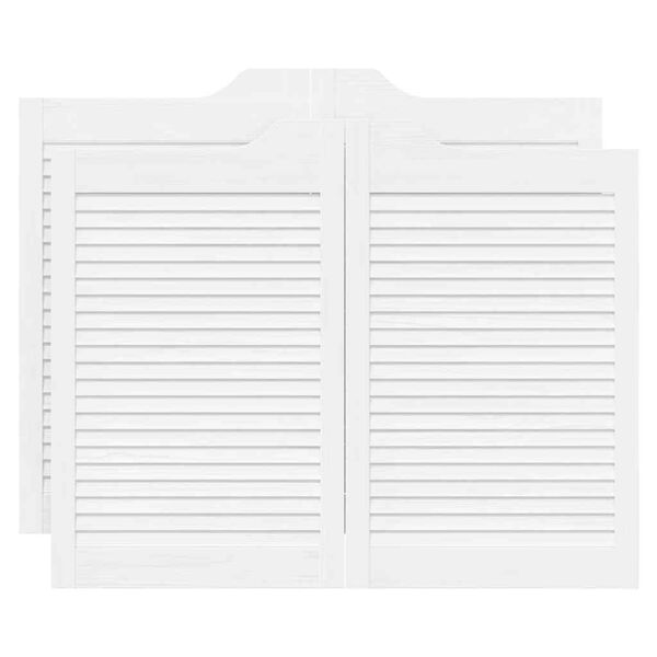 vidaXL Swing Doors Louvred Design 2-Pair White 80x100 cm