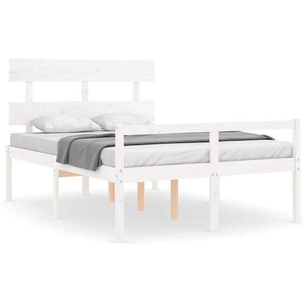 vidaXL Senior Bed without Mattress White 120x200 cm Solid Wood