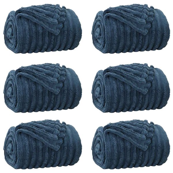 vidaXL Throw Blankets 6 pcs Navy Blue 270 x 240 cm Fleece