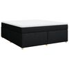 vidaXL Box Spring Bed with Mattress Black 180x200 cm Fabric