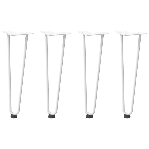 vidaXL Hairpin Legs for Coffee Table 4 pcs White 42 cm Solid Steel
