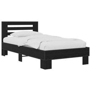 vidaXL Bed Frame with Headboard Black Oak 80 x 200 cm Engineered Wood
