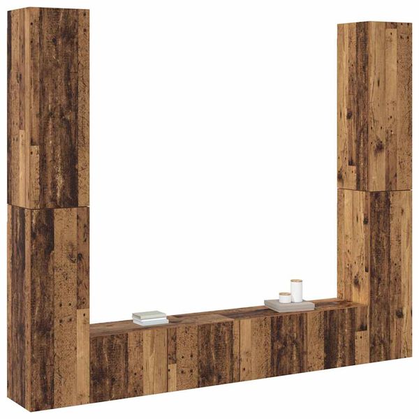 vidaXL Wall Mounted TV cabinets 6 pcs Old Wood Engineered Wood