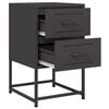 vidaXL Bedside Cabinet Black 36x39x60.5 cm Steel