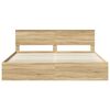 vidaXL Bed Frame with Headboard Sonoma 200 x 200 cm Solid Pine Wood