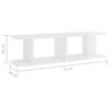 vidaXL Wall Shelves 2 pcs High Gloss White 75x18x20 cm Engineered Wood