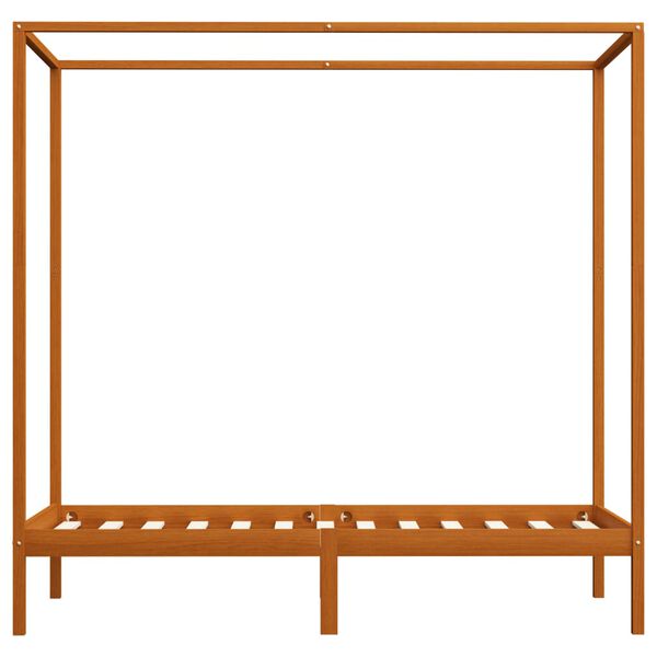 vidaXL Canopy Bed Frame without Mattress Honey Brown Solid Wood 90x200cm