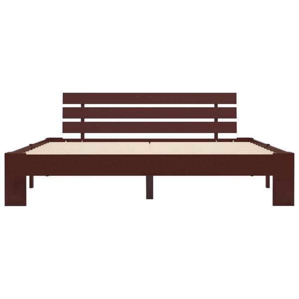 vidaXL Bed Frame without Mattress Dark Brown 180x200 cm Solid Wood Pine
