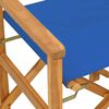 vidaXL Folding Director's Chair Blue Solid Wood Teak