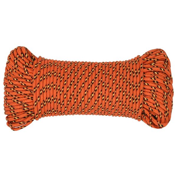 vidaXL Boat Rope Orange 3 mm 250 m Polypropylene
