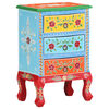 vidaXL Hand Painted Bedside Cabinet 40x30x60 cm Solid Mango Wood