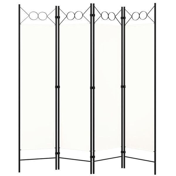vidaXL 4-Panel Room Divider White 160x180 cm