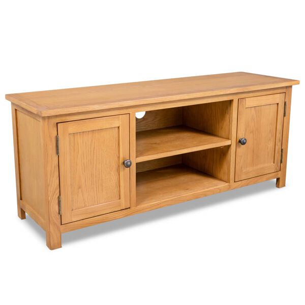vidaXL TV Cabinet 120x35x48 cm Solid Oak Wood