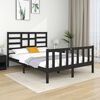 vidaXL Bed Frame without Mattress Black Solid Wood 135x190 cm Double