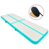 vidaXL Inflatable Gymnastics Mat with Pump 500x100x20 cm PVC Green