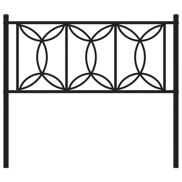 vidaXL Metal Headboard Black 100 cm
