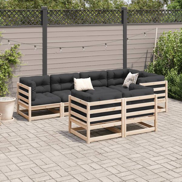 vidaXL 7 Piece Garden Sofa Set Solid Wood Pine