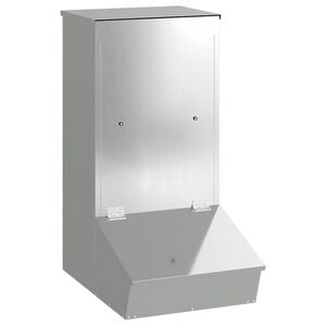 vidaXL Pig Feeder Silver 55 x 38 x 76 cm Galvanised Steel