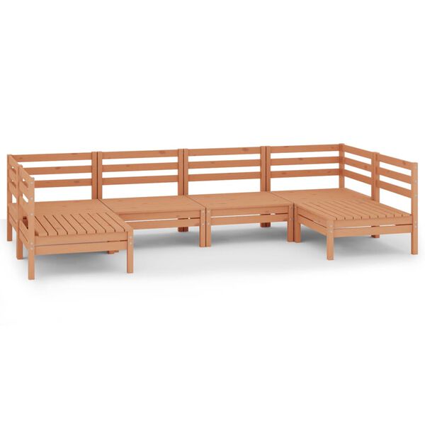 vidaXL 6 Piece Garden Lounge Set Honey Brown Solid Wood Pine