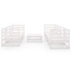 vidaXL 8 Piece Garden Lounge Set White Solid Pinewood