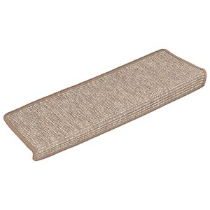 vidaXL Stair Mats 15 pcs 65x21x4 cm Light Brown Rectangular Edge