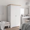 vidaXL Wardrobe "BODO" White and Brown 99x53,5x173 cm Solid Wood Pine