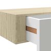 vidaXL Wall-mounted Drawer Shelf Oak and White 40x23.5x10cm MDF