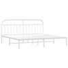 vidaXL Metal Bed Frame without Mattress with Headboard White 193x203cm