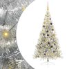 vidaXL Artificial Pre-lit Christmas Tree Silver 210 cm PET