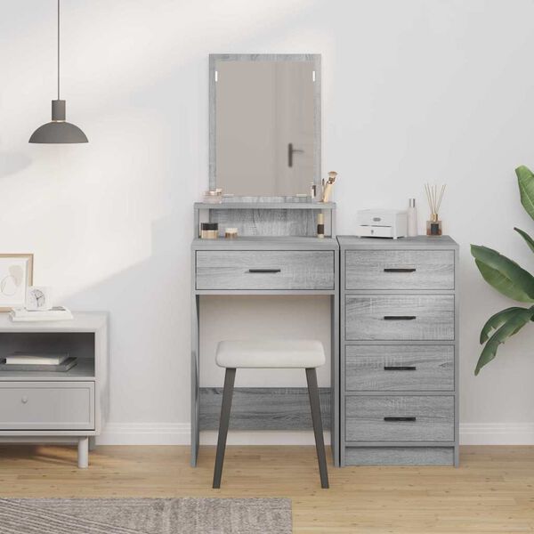 vidaXL Dressing Table Grey Sonoma 50 x 41 x 140 cm Engineered Wood