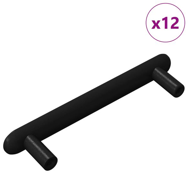 vidaXL Cabinet Handle 12 pcs Black 121 x 16.6 x 28.3 mm Iron