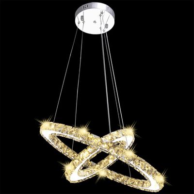 Double Ring LED Crystal Pendant Lamp 23.6 W