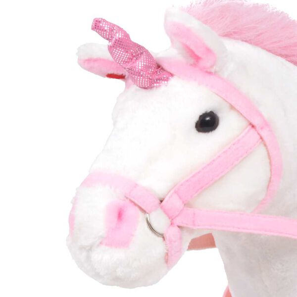 vidaXL Standing Plush Toy Unicorn White and Pink XXL