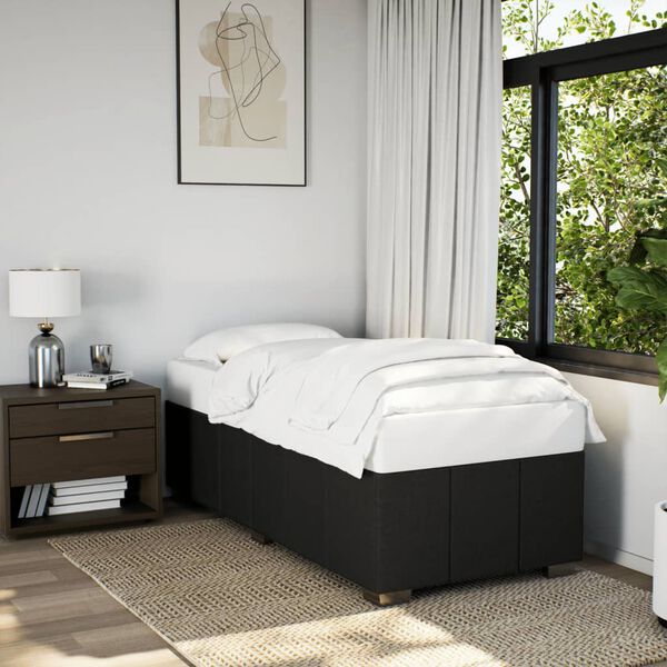vidaXL Bed Frame without Mattress Black 90x190 cm Single Fabric