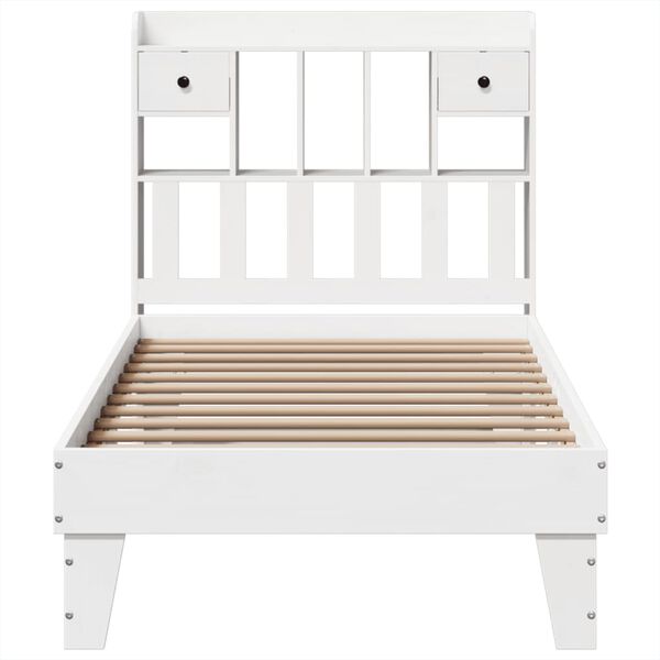 vidaXL Bed Frame without Mattress White 90x200 cm Solid Wood Pine