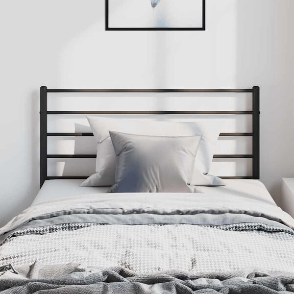 vidaXL Metal Replace Headboard Black 100 cm