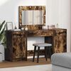 vidaXL Dressing Table with Mirror Lights 3 pcs Brown Engineered Wood