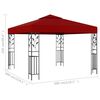 vidaXL Gazebo 3x3 m Wine Red