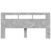 vidaXL LED Headboard Concrete Grey 200 cm Engineered Wood