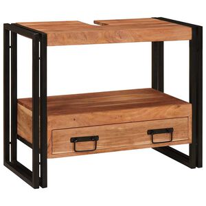 vidaXL Vanity Cabinet Brown 71 x 33 x 58 cm Solid Acacia Wood