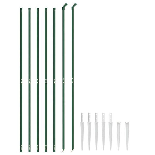 vidaXL Wire Mesh Fence with Spike Anchors Green 1.4x10 m