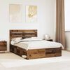 vidaXL Bed Frame with Headboard Old Wood 140 x 200 cm Solid Pine Wood