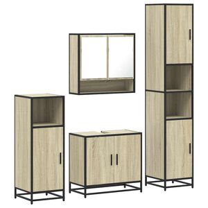 vidaXL 4&nbsp;Piece Bathroom Furniture Set&nbsp;Sonoma Oak Engineered Wood