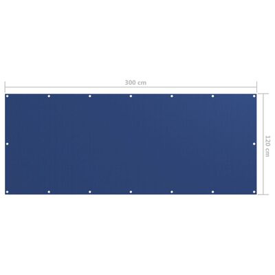 vidaXL Balcony Screen Blue 120x300 cm Oxford Fabric