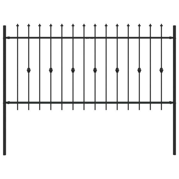 vidaXL Spike Fence Black 200 x 150 cm Powder-Coated Steel