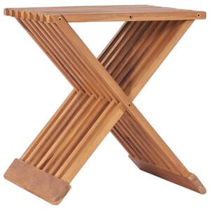 vidaXL Stool | Teak | Solid Teak wood | Medium | Foldable | Folding Stool
