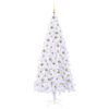 vidaXL Artificial Christmas Tree with Stand White 210 cm PVC and Steel